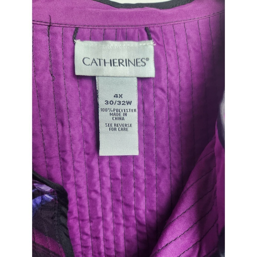Catherines reversible Quilted jacket Berry Pink Plaid 4X spring - Picture 8 of 11